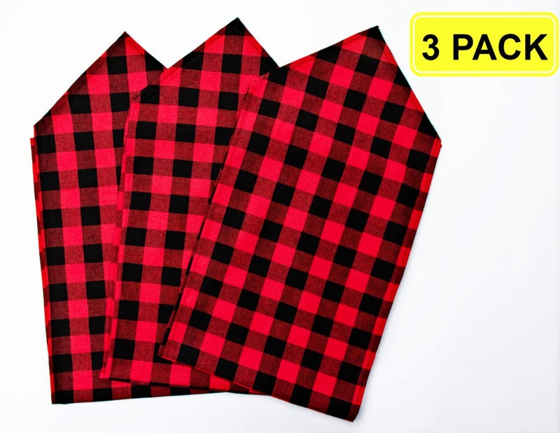 FIGEPO 3 Pack 12"x108" Buffalo Check Table Runners Red and Black Plaid Table Runner for Christmas Dinner, Lumberjack Party, Outdoor or Indoor Gatherings Table Home Decorations 12"x108" - Image 2